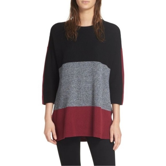 rag & bone Sweaters - Rag & Bone Jenna Pullover Oversized Colorblock Cotton Tunic Sweater, size S